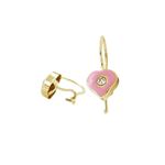 14K Yellow gold Heart cz hoop earrings for Children/Kids web58 1
