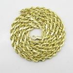 "Mens 10k Yellow Gold rope chain ELNC21 26"" long and 5mm wide 3"