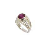 10k Yellow Gold Syntetic red gemstone ring ajjr88 Size: 2 1