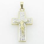 Unisex 10K Solid Yellow Gold small multirow jesus cross Length - 1.36 inches Width - 15.5mm 1
