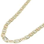 "14K Three tone valentine chain 22"" Long 3MM Wide MLC9 1"