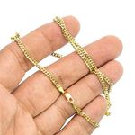 14K YELLOW Gold SOLID ITALY CUBAN Chain - 18 Inches Long 2.6MM Wide 3