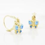 14K Yellow gold Butterfly chandelier earrings for Children/Kids web364 3