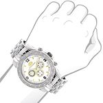 Raptor Two-Tone Mens Diamond Watch 0.25ct White Mother of Pearl by Luxurman 3