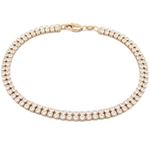 Womens Sterling silver 2 row cz pink bracelet 1