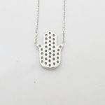 Womens Sterling silver Hamsa hand necklace 3