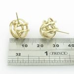 be29 fancy earrings 14K yellow gold italian ball stud huggie hoop 3