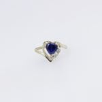 10k Yellow Gold Syntetic blue gemstone ring ajr66 Size: 7 3