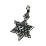 Womens Black star of david black cz pendant Silver38 1