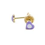 14K Yellow gold Simple heart stud earrings for Children/Kids web146 1