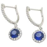 Womens Blue cubic zirconia drop cz chandelier earring Silver14 1