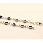 "Evil Eye Murano Glass Bead Designer Sterling Silver Bracelet ST07