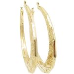 10k Yellow Gold earrings round triangle hoop AGBE23 1