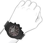 Mens Black Diamond Watches by Luxurman 2.25ct Date/Calendar/24 hours Subdials 3