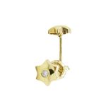 14K Yellow gold Star cz stud earrings for Children/Kids web203 1