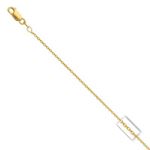 14K Yellow Gold 1.2mm wide Diamond Cut Round Cable Link Chain with Lobster Clasp 1