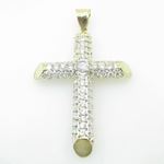 Mens 10K Solid Yellow Gold thick fully stoned cross Length - 3.27 inches Width - 1.97 inches 1
