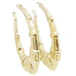 10k Yellow Gold earrings Mini bamboo hoop AGBE44 1