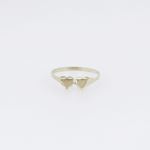 10k Yellow Gold 2 mini heart ring ajr58 Size: 6.75 3
