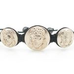"Mens rose 3 jesus head string bracelet Diameter - 2.5 inch ( Large medallion - 20mm