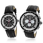 Matching His and Hers Watches: Diamond Watch Set in Black 1.05ct by Centorum 1
