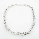 Ladies .925 Italian Sterling Silver Heart Link Necklace Length - 16 inches Width - 10mm 1