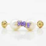 14K Yellow gold Butterfly pearl stud earrings for Children/Kids web78 3