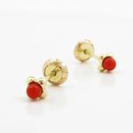 14K Yellow gold Small flower pearl stud earrings for Children/Kids web200 3