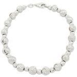 Mens Sterling silver White small big bead ball link bracelet 1