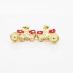 14K Yellow gold Butterfly cz chandelier earrings for Children/Kids web383 3