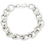 Womens Sterling silver Antique fancy belcher link bracelet 1