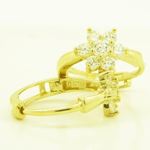 14K Yellow gold Flower cz hoop earrings for Children/Kids web264 3