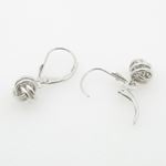 womens bp19 fancy earrings 14K white gold italian ball stud huggie hoop 3