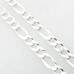 Silver Figaro link chain Necklace BDC86 3