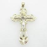 Mens 10K Solid Yellow Gold fancy jesus cross 2 Length - 2.32 inches Width - 1.30 inches 1