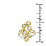 Designer Women 14K White Yellow Pear Round 1.1 C-3