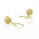 womens bp68 fancy earrings 14K yellow gold italian ball stud huggie hoop 3