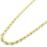 "Mens 10k Yellow Gold rope chain ELNC2 22"" long and 3mm wide 1"