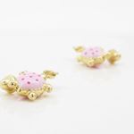 14K Yellow gold Tortoise cz chandelier earrings for Children/Kids web389 3