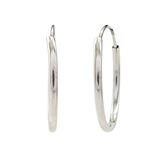 14K White Gold Hoop Earrings All Sizes (15 Millimeters) 1