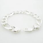 Mens 925 Sterling Silver figaro bracelet franco cuban miami rope charm fancy Figaro link bracelet 3