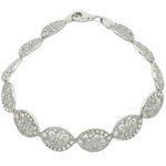 Womens Sterling silver Leaf link bracelet 1