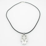 Unisex genuine leather braided crystal necklace pendant fancy jewelry hamsa leather necklace jewish 