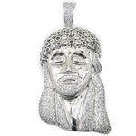 Mens .925 Italian Sterling Silver white jesus pendant Length - 3.46 inches Width - 1.57 inches 1
