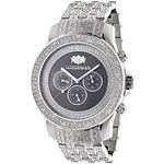 Iced Out Mens Diamond Watch By LUXURMAN 1Ct Black