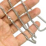 "14K WHITE Gold ITALIAN MIAMI CUBAN SOLID CHAIN - 30"" Long 4.00MM Wide 3"