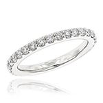 Slim Diamond Platinum Wedding Band Stackable (1 Ct