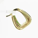 Womens 10k Yellow gold Green white cz hoop earring ELMI16 3