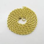 "Mens 10k Yellow Gold Hollow rope chain ELNC15 20"" long and 2.5mm wide 3"