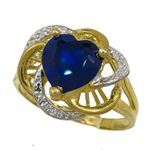 10K Yellow Gold womens heart gemstone ring ASVJ15 1